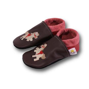Krabbelschuhe Pferd auf braun